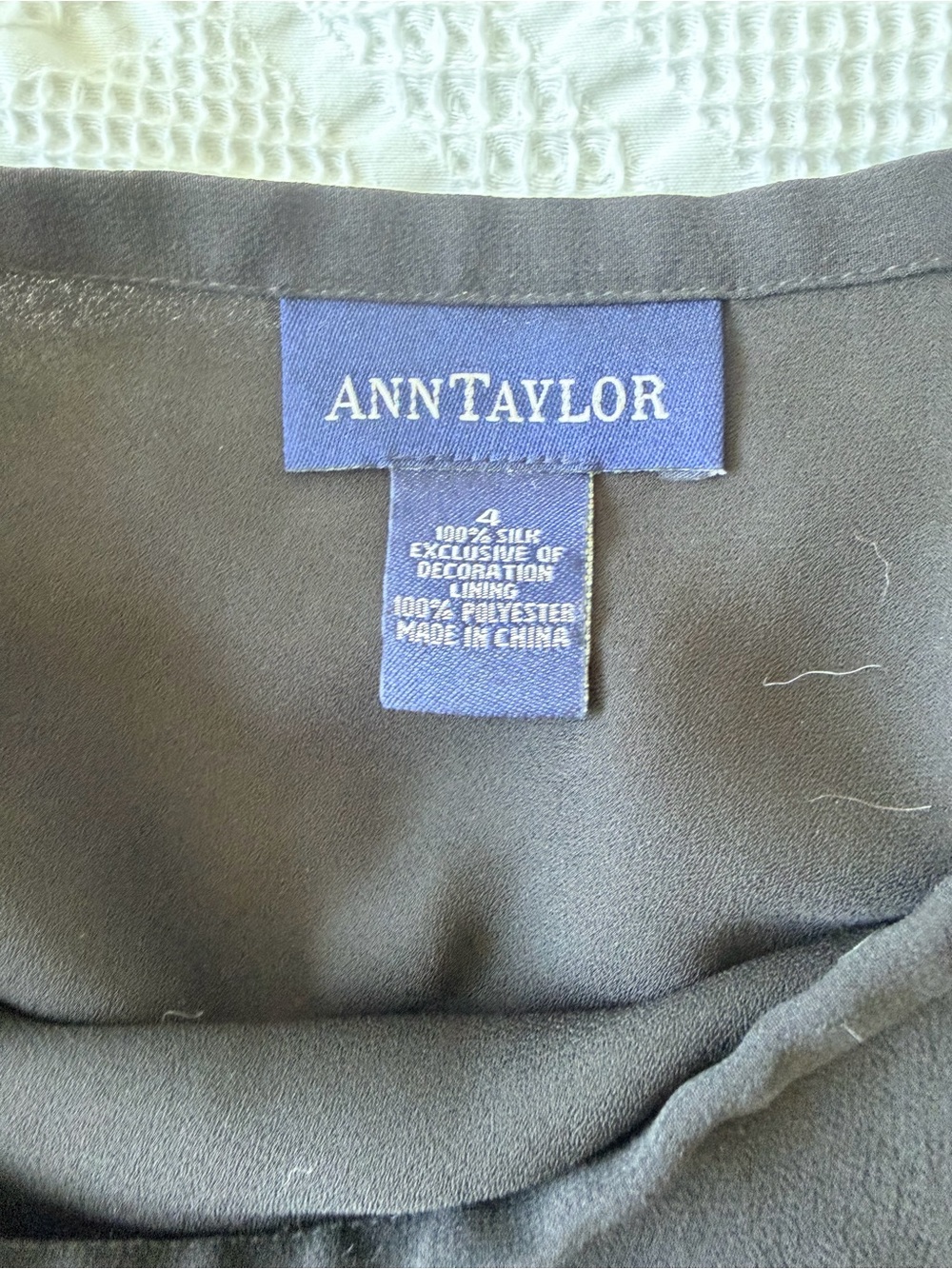 Vintage Ann Taylor Black A-Line Embroidered Hem Skirt - Picture 4 of 4